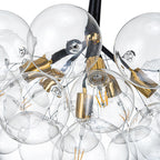 Clear Glass Bubble Chandelier - Modern Pendant Light Fixture for Dining Room & Living Room Decor