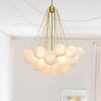 Modern Glass Bubble Chandelier Light Fixture for Dining Room & Living Room Decor
