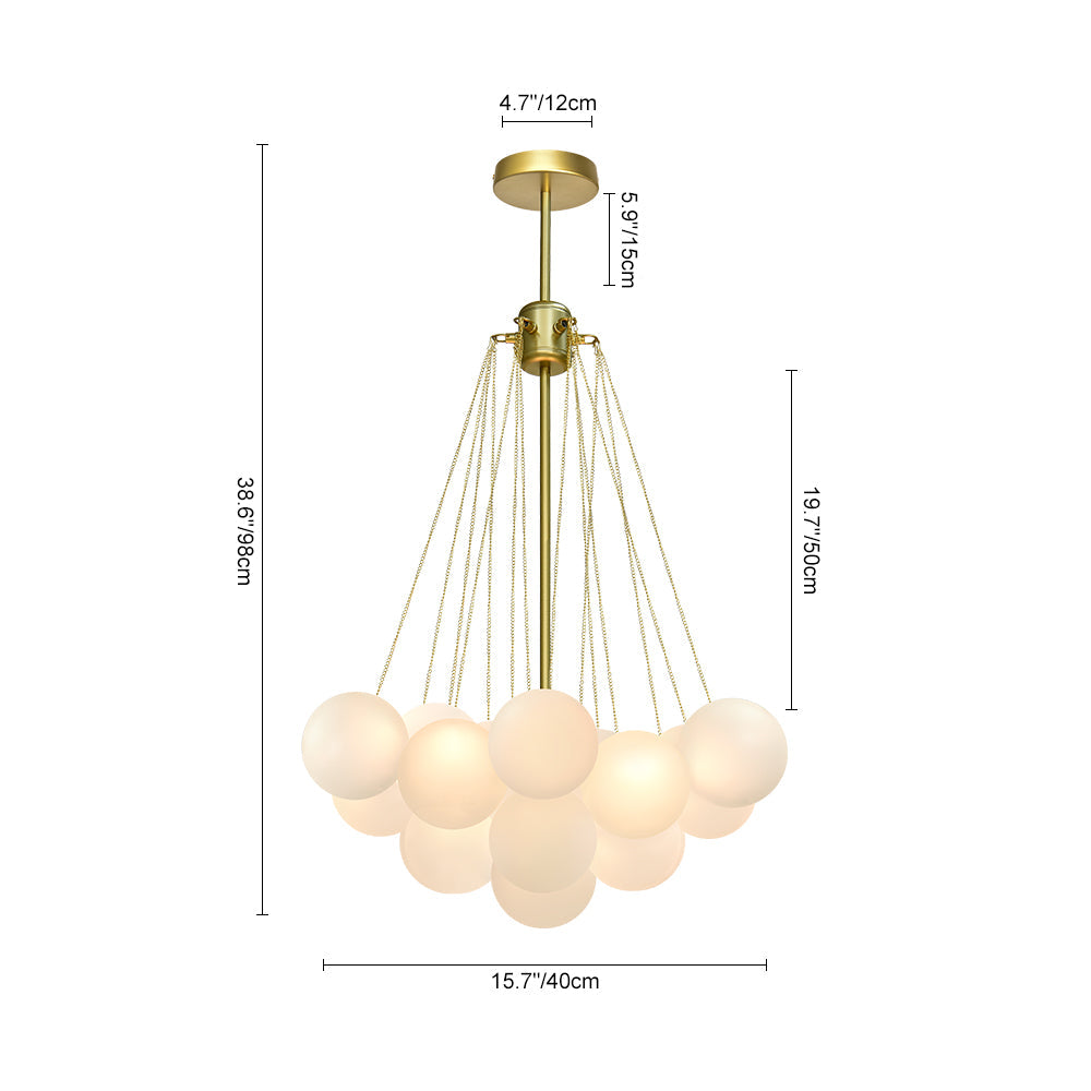 Modern Glass Bubble Chandelier Light Fixture for Dining Room & Living Room Decor