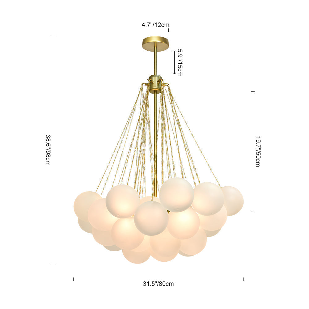 Modern Glass Bubble Chandelier Light Fixture for Dining Room & Living Room Decor