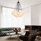 Modern Glass Bubble Chandelier Light Fixture for Dining Room & Living Room Decor