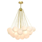 Modern Glass Bubble Chandelier Light Fixture for Dining Room & Living Room Decor