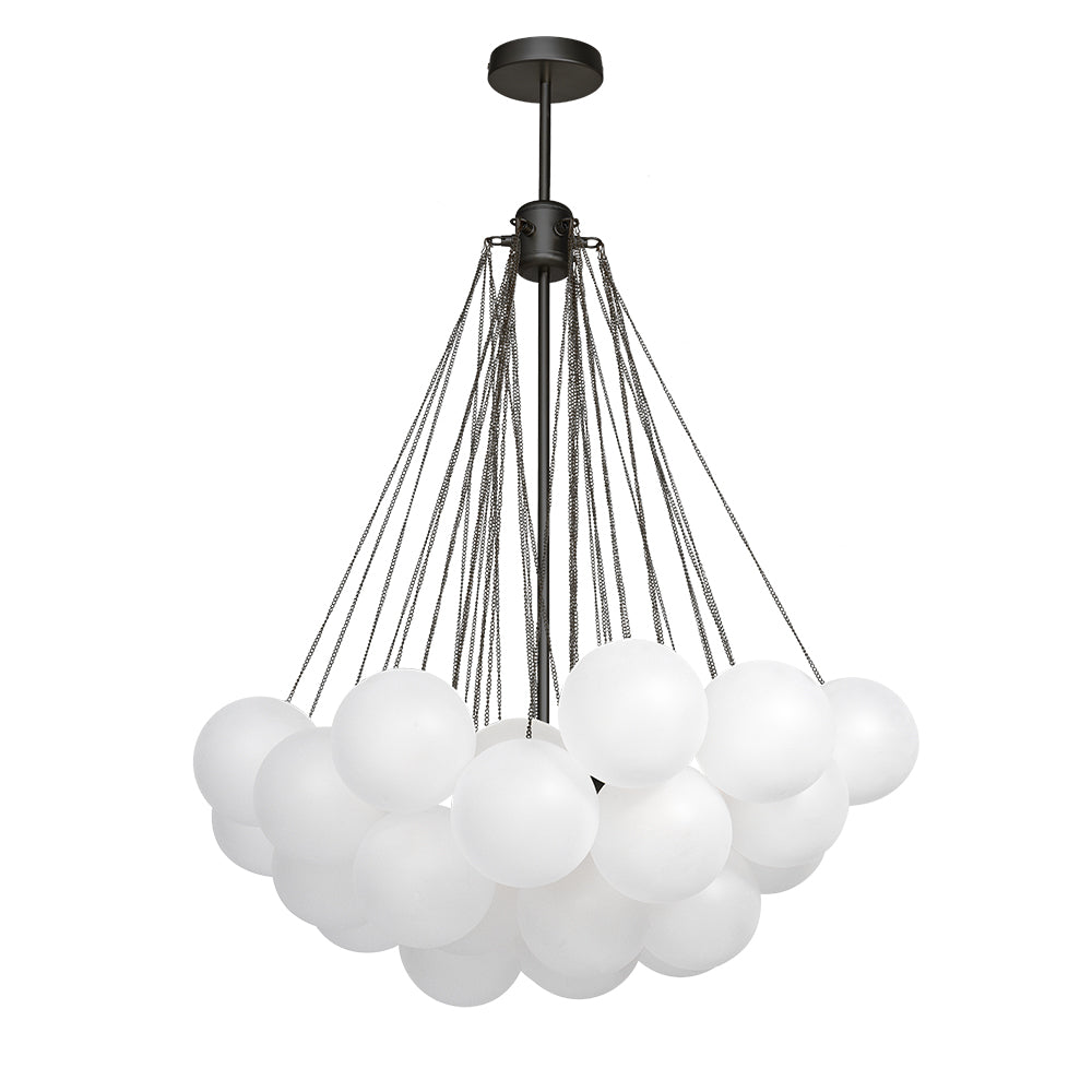 Modern Glass Bubble Chandelier Light Fixture for Dining Room & Living Room Decor