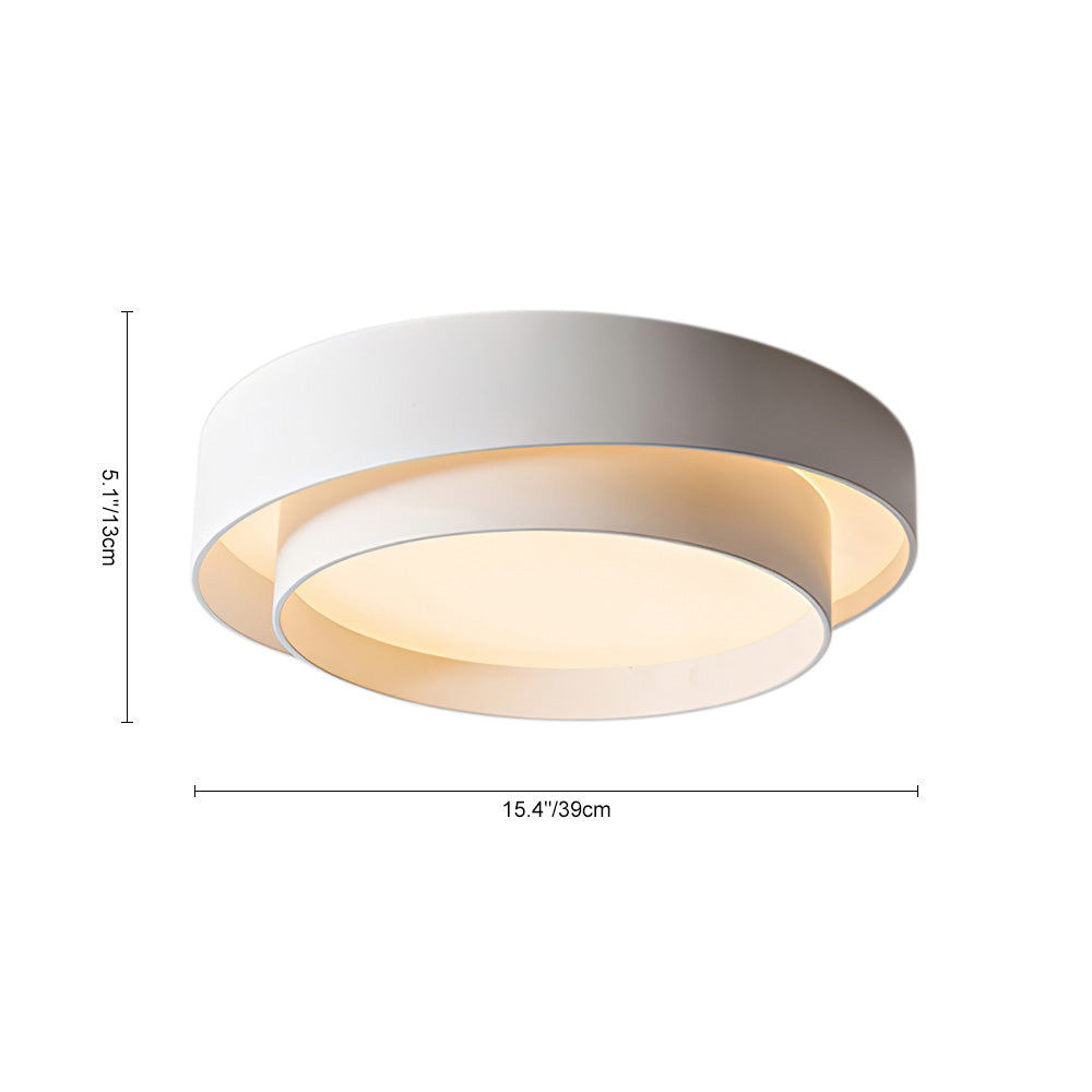 LED Flush Mount Ceiling Light - Concentric Circle Design - Modern Lighting Fixture for Living Room & Dining Room