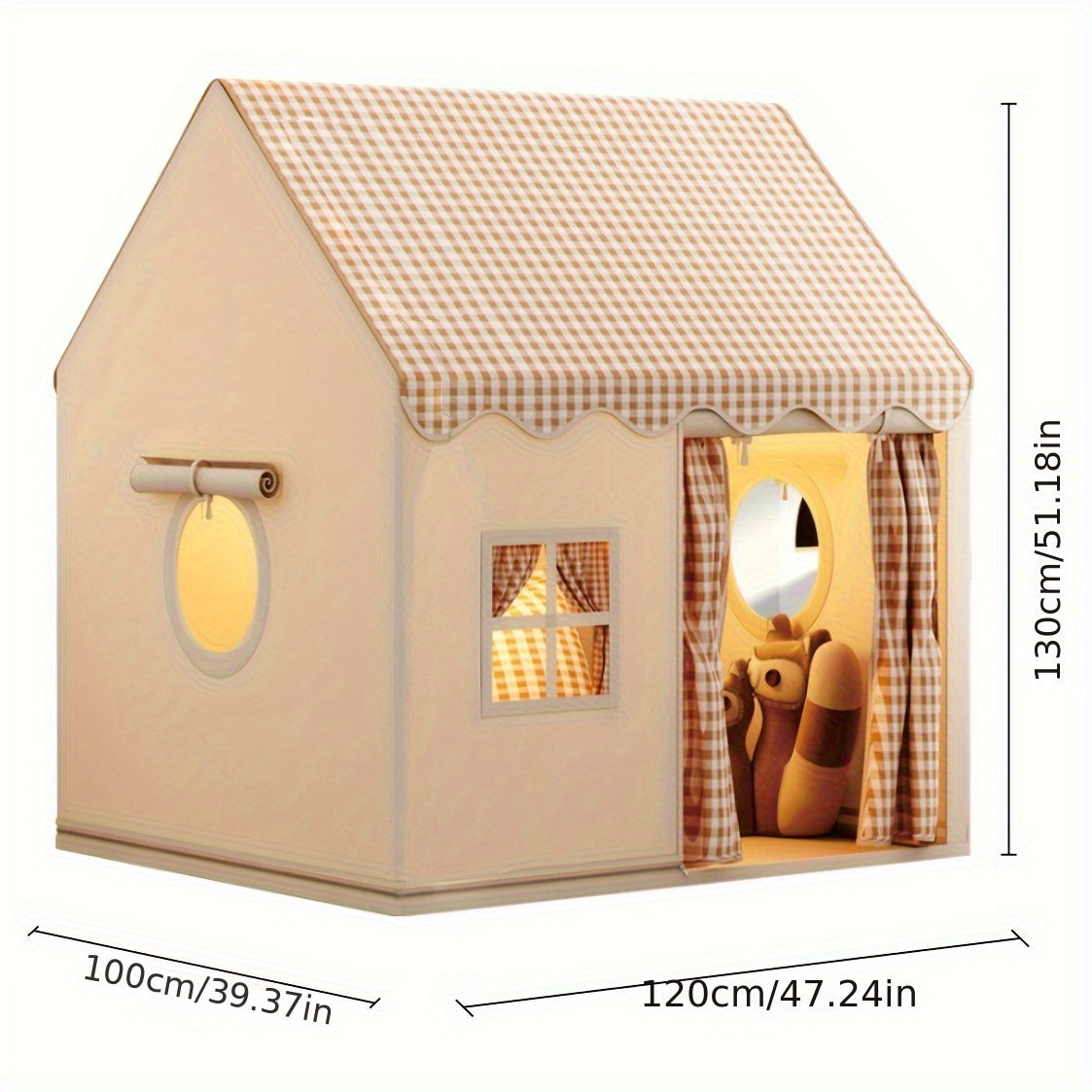 Foldable Indoor Playhouse for Kids | Lightweight, Easy Assembly & Ideal for Imaginative Play in Bedrooms or Backyards