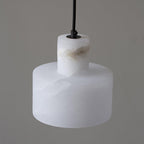 Cylindrical Alabaster Pendant Light Fixture for Dining Room & Kitchen Lighting