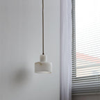 Cylindrical Alabaster Pendant Light Fixture for Dining Room & Kitchen Lighting