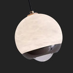 Nordic Alabaster Globe Pendant Light Fixture - Marble Finish for Living Room & Dining Room Lighting