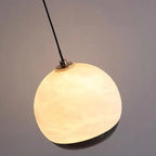 Nordic Alabaster Globe Pendant Light Fixture - Marble Finish for Living Room & Dining Room Lighting