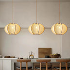 Scandinavian Wood Pendant Light Fixture - Mid-Century Design for Dining Room & Kitchen Lighting