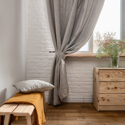 Thermal Insulated Blackout Linen Curtains | 100% Light Blocking & Heat Isolation for Winter and Summer Use