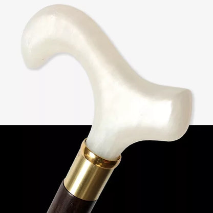 Wooden Walking Stick with Decorative Resin Handle - Stylish Cane for Seniors & Mobility Assistance