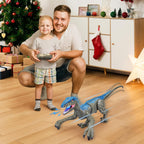 Remote-Controlled Velociraptor Dinosaur | Realistic Movement, Sounds & Lights for Kids Aged 3-12, Perfect for Imaginative Play
