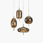Brown Glass Pendant Light Fixture - Modern Design for Dining Room & Kitchen Lighting