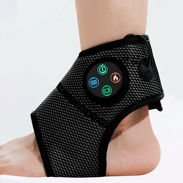 Electric Ankle Massager with Heat & Compression Support for Pain Relief and Recovery