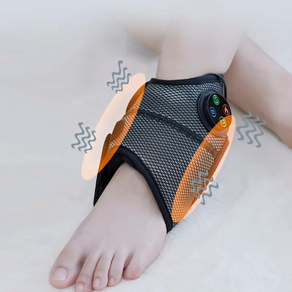 Electric Ankle Massager with Heat & Compression Support for Pain Relief and Recovery