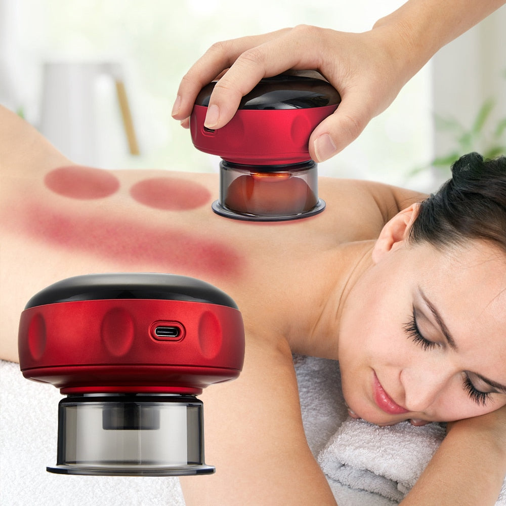 Electric Vacuum Cupping Massager | Portable, Rechargeable & Ideal for Deep Muscle Relief at Home or On-the-Go