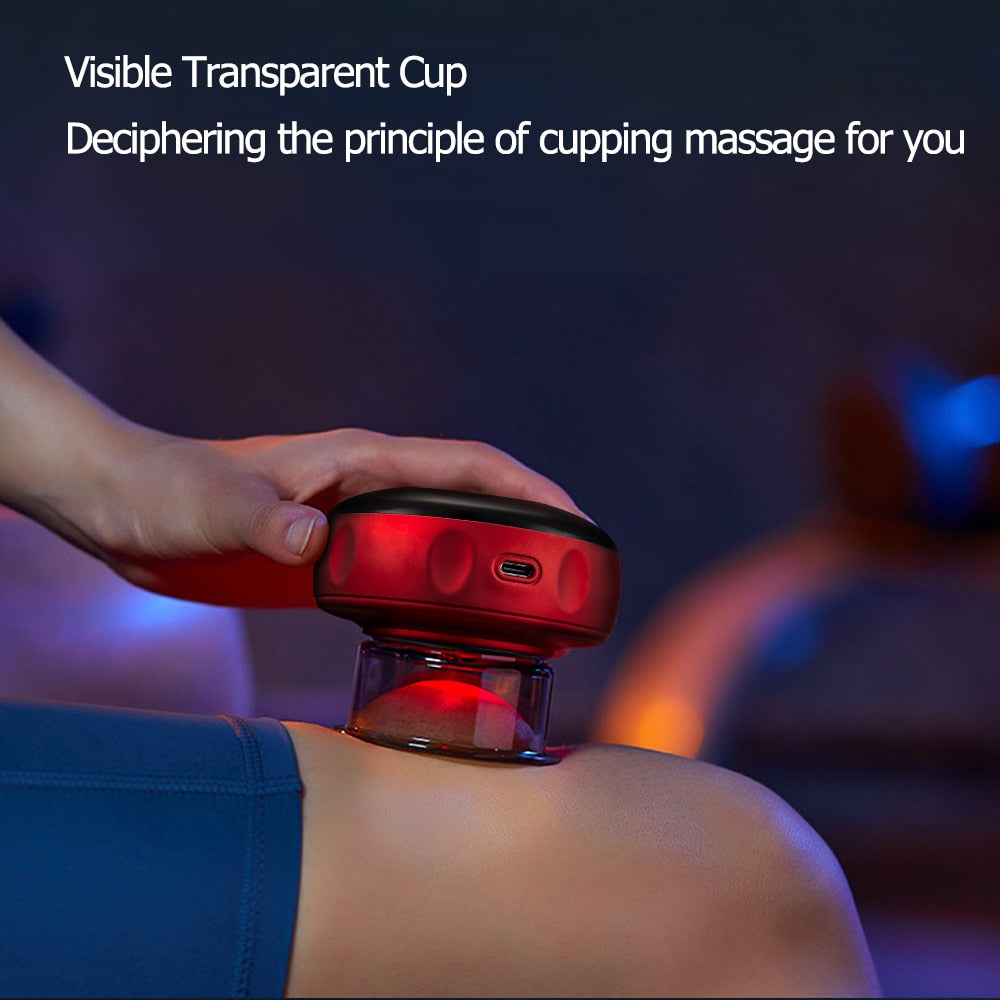 Electric Vacuum Cupping Massager | Portable, Rechargeable & Ideal for Deep Muscle Relief at Home or On-the-Go