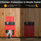 Automatic Chicken Coop Door | Waterproof, Easy Installation & Light Sensor for Poultry Safety