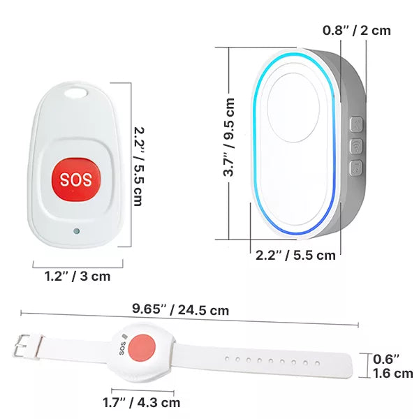 Wireless Emergency Call Alert Button for Seniors - Personal Safety Device for Home & Caregiver Use