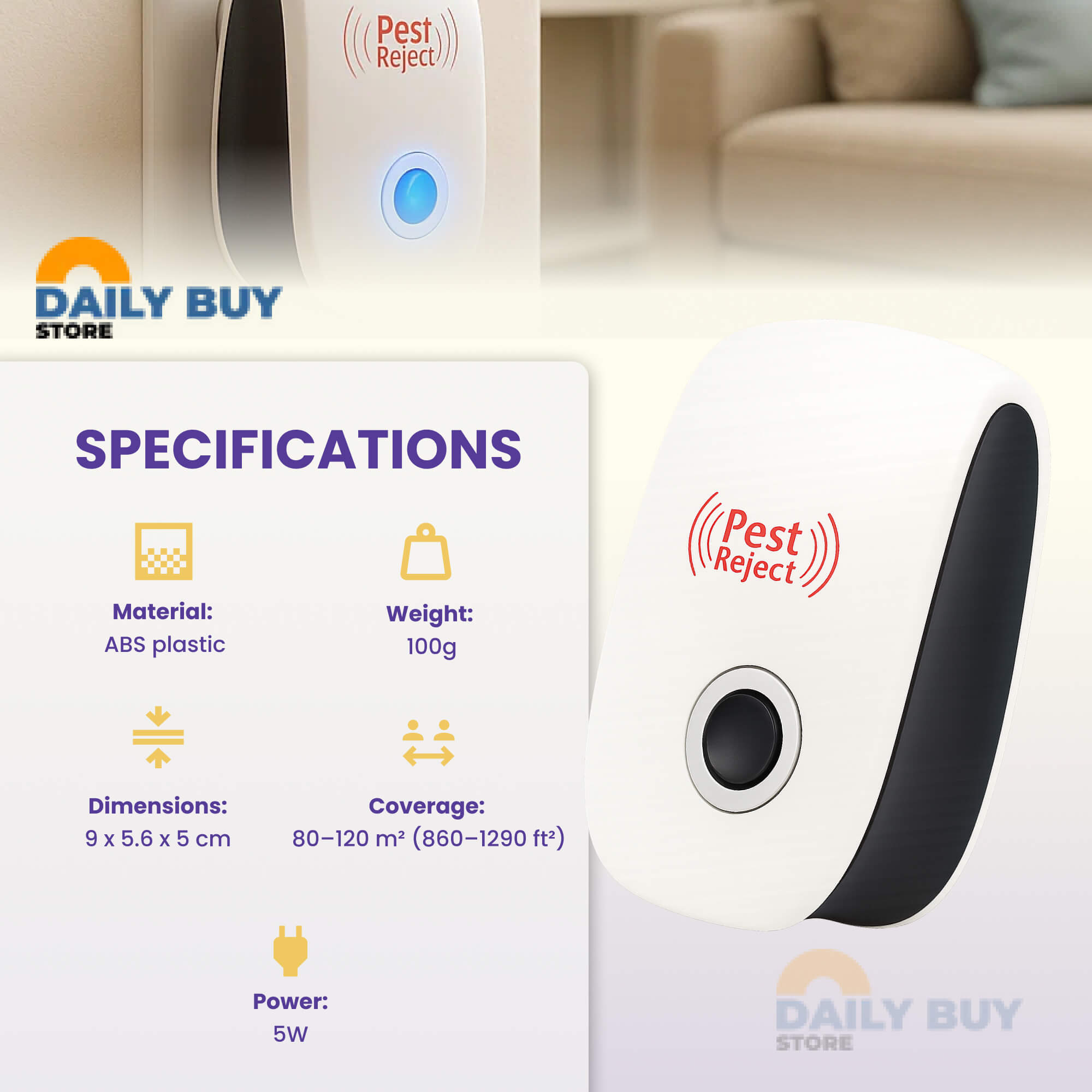 Ultrasonic Pest Repeller – Effective Electronic Insect and Rodent Deterrent | Ultrasonic Technology for a Pest-Free Home
