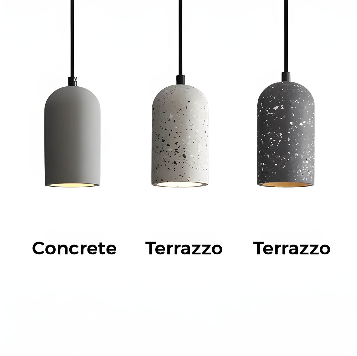 Concrete Pendant Light Fixture | Modern Industrial Design | Ideal for Kitchen & Dining Room Lighting