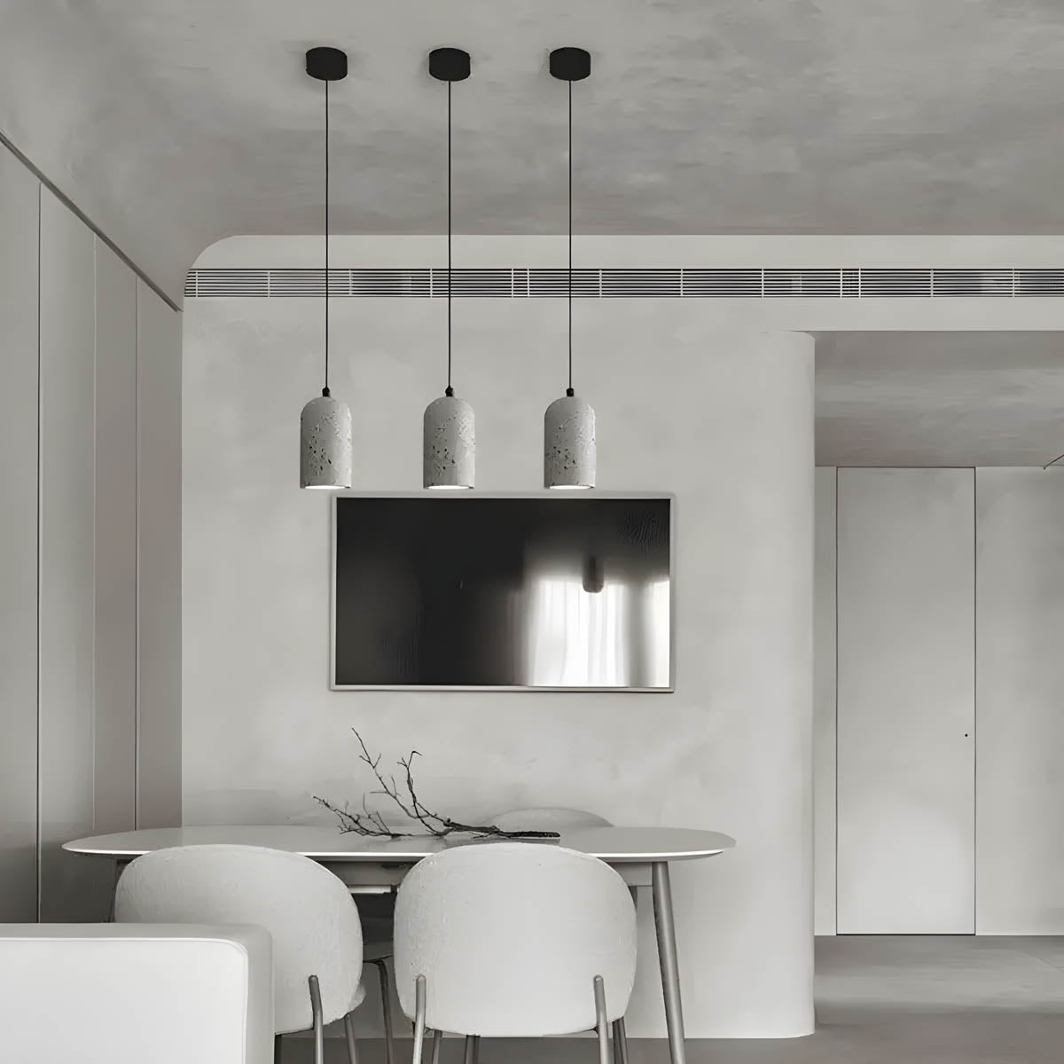 Concrete Pendant Light Fixture | Modern Industrial Design | Ideal for Kitchen & Dining Room Lighting