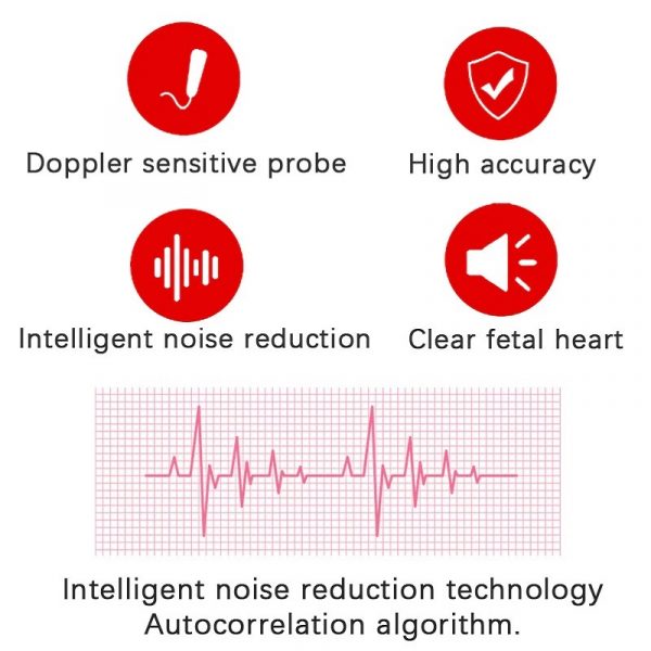 Fetal Doppler Heartbeat Monitor | High-Sensitivity Probe & Clear LCD Display for Expecting Parents