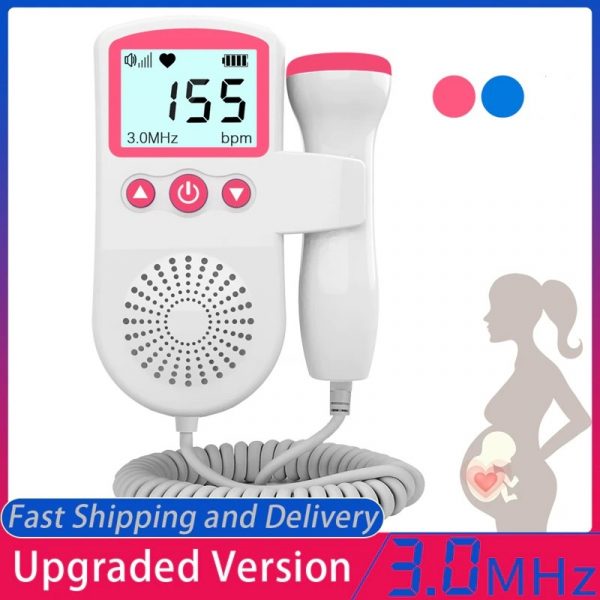 Fetal Doppler Heartbeat Monitor | High-Sensitivity Probe & Clear LCD Display for Expecting Parents