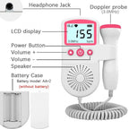 Fetal Doppler Heartbeat Monitor | High-Sensitivity Probe & Clear LCD Display for Expecting Parents