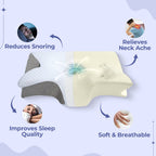 Memory Foam Neck Butterfly Shape Pillow | Ergonomic Design with Armrests for Side & Back Sleepers
