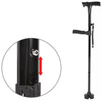 Collapsible Folding Walking Cane with LED Light for Seniors and Mobility Assistance