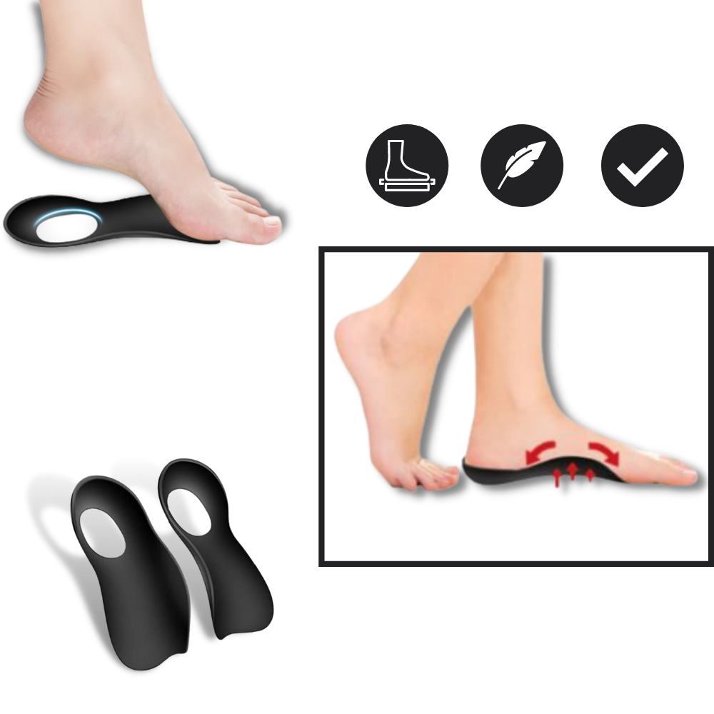 Heel & Arch Support Inserts - Flat foot arch support - Orthopedic Relief for Foot Fatigue