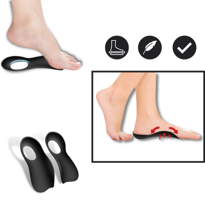 Heel & Arch Support Inserts - Flat foot arch support - Orthopedic Relief for Foot Fatigue