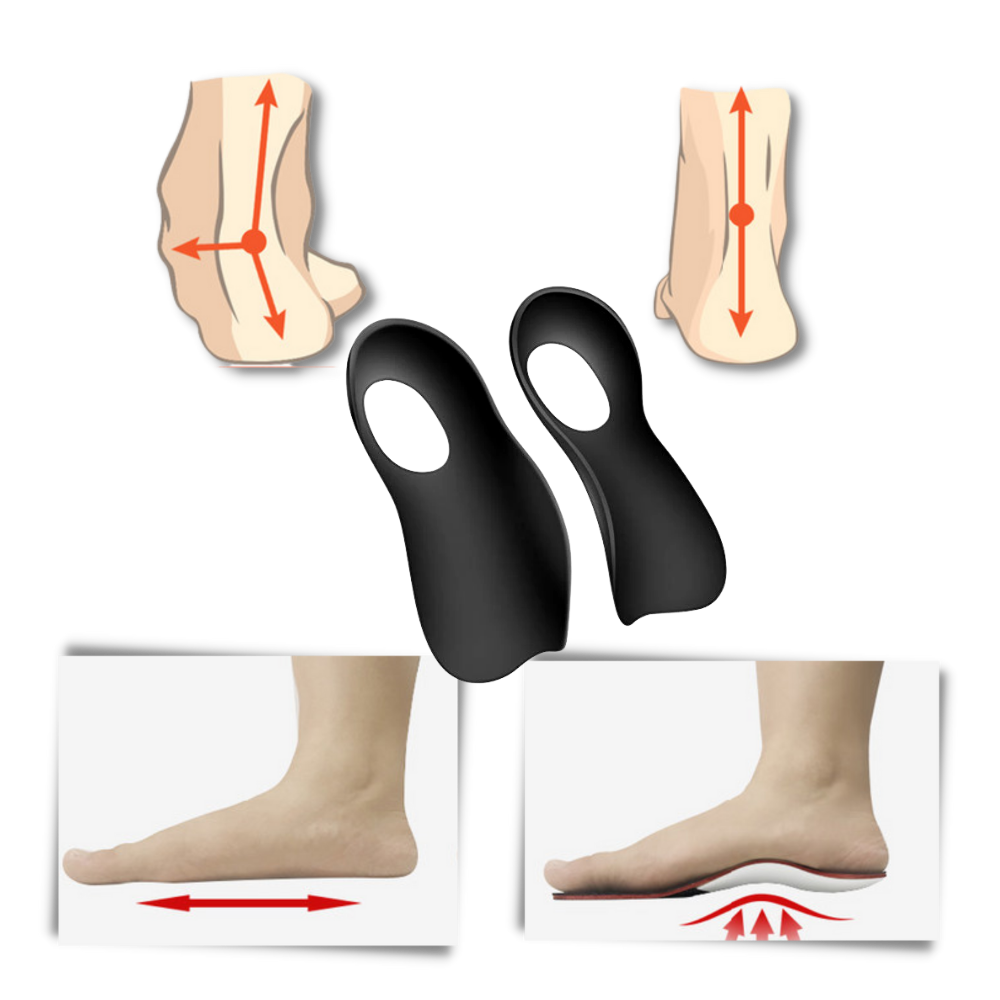 Heel & Arch Support Inserts - Flat foot arch support - Orthopedic Relief for Foot Fatigue