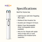 At-Home Blue Light Therapy Device | Non-Invasive Treatment for Spider & Varicose Veins, Portable & Rechargeable for Clearer Skin