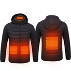 Heated Electric Warming Jacket Coat with Fleece Lining, Battery-Powered, Unisex, for Outdoor Work & Cold Weather Activities