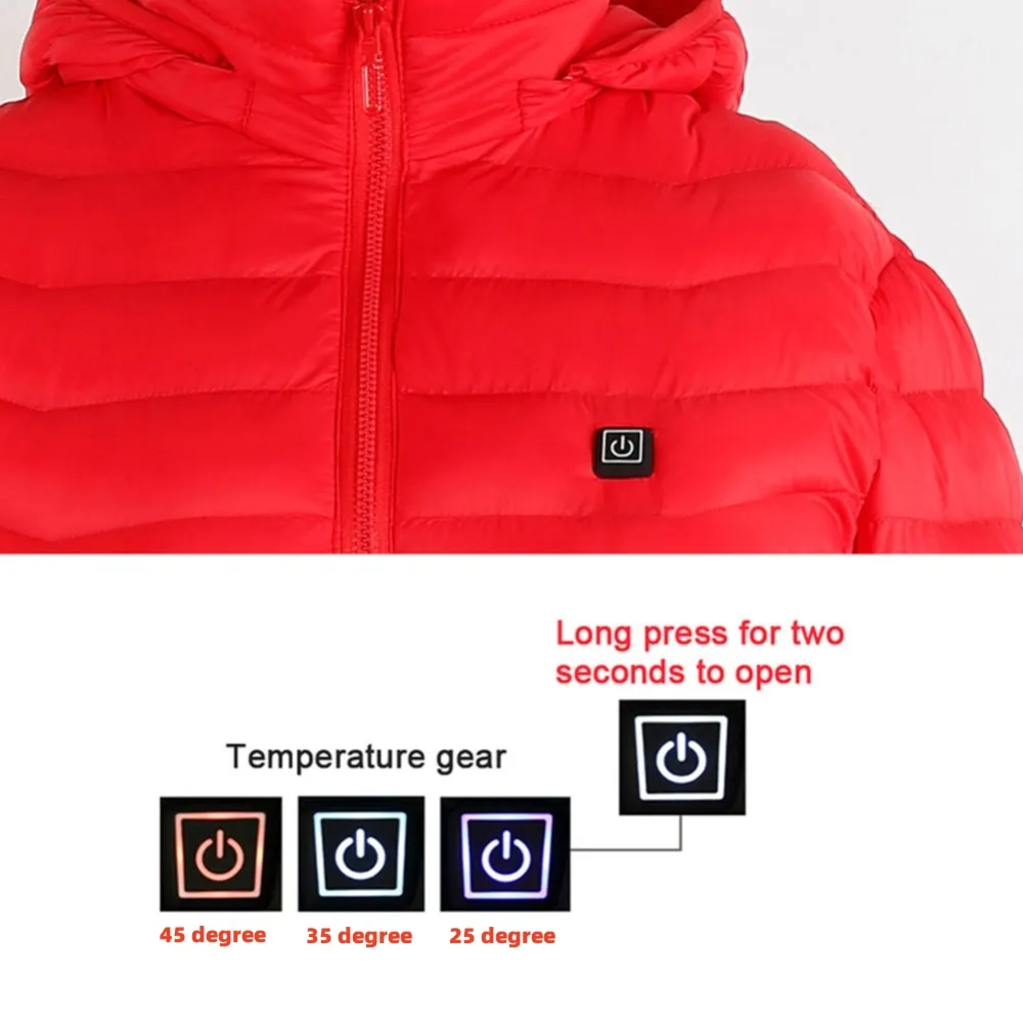 Heated Electric Warming Jacket Coat with Fleece Lining, Battery-Powered, Unisex, for Outdoor Work & Cold Weather Activities