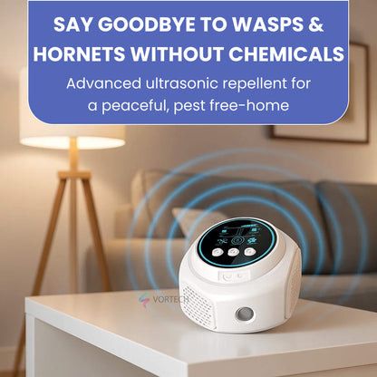 Ultrasonic Wasp & Hornet Repellent Plug-In | Chemical-Free, Silent Protection for Home, Pool & Patio (Covers 3200 sq. ft.)