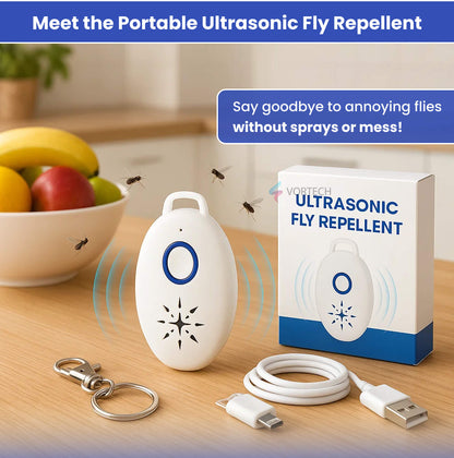 Portable Ultrasonic Fly Repellent | Battery Operated, Pet-Friendly & Ideal for Indoor and Outdoor Use