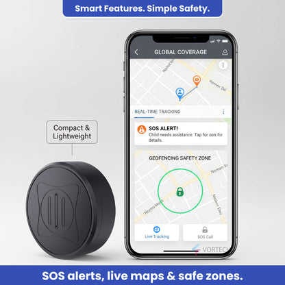 GPS Backpack Tracker for Kids | Real-Time Location, Safe Zone Alerts & Anti-Theft Protection – No Subscription Needed