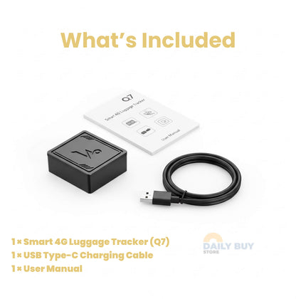 4G Luggage GPS Tracker with Real-Time Location | No Subscription, Geofencing Alerts & Anti-Theft Design for Travel Security