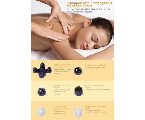 Handheld Body Massager | 6 Attachments, Adjustable Intensity & Ideal for Muscle Relief at Home or On-the-Go
