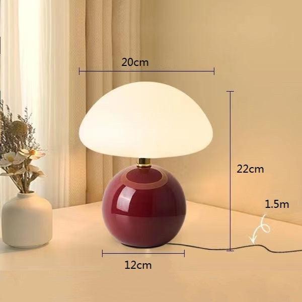 LED Mushroom Table Lamp in French Cream Finish - Modern Lighting for Living Room, Bedroom & Home Decor