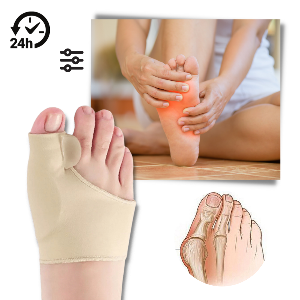 Gel Bunion Corrector | Soft Gel Toe Separator & Breathable Fabric for Pain Relief and Comfort with Shoes