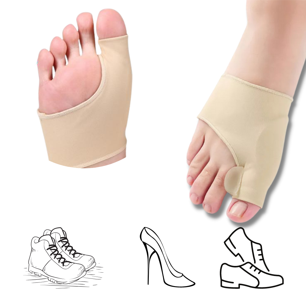 Gel Bunion Corrector | Soft Gel Toe Separator & Breathable Fabric for Pain Relief and Comfort with Shoes