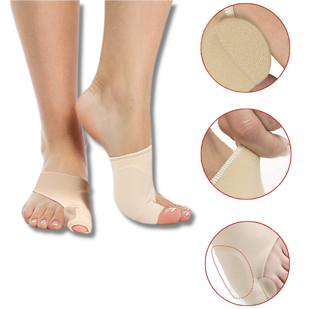 Gel Bunion Corrector | Soft Gel Toe Separator & Breathable Fabric for Pain Relief and Comfort with Shoes