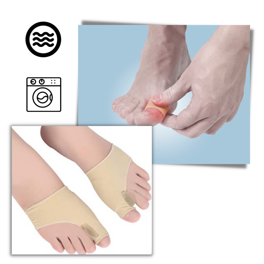 Gel Bunion Corrector | Soft Gel Toe Separator & Breathable Fabric for Pain Relief and Comfort with Shoes