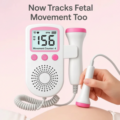 Fetal Doppler Heartbeat Monitor | High-Sensitivity Probe & Clear LCD Display for Expecting Parents