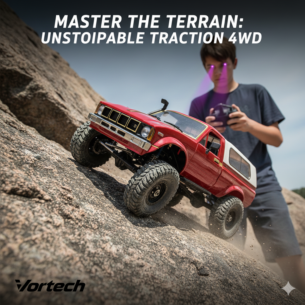 4WD Off-Road RC Rock Crawler | Rugged Design, Precision Control & Ideal for Technical Indoor/Outdoor Courses